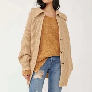 NWOT Free People Swim Too Deep Cardigan Sweater in Almond XS